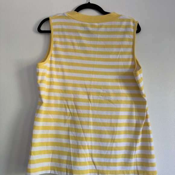 Cato Yellow and White V-Neck Sleeveless Tank Top - Picture 4 of 4